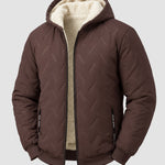 KZZ Men's basic slim-fit retro woven warm hooded jacket