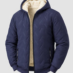 KZZ Men's basic slim-fit retro woven warm hooded jacket