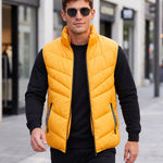 KZZ Men's Fashion Sleeveless Stand Collar Jacket