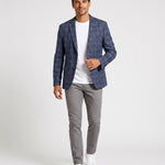KZZ Men's single-breasted, two-button suit jacket