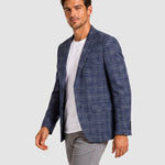 KZZ Men's single-breasted, two-button suit jacket