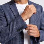 KZZ Men's single-breasted, two-button suit jacket
