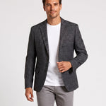 KZZ Men's single-breasted, two-button suit jacket