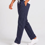 KZZ Men's striped straight-leg trousers