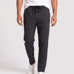 KZZ Men's striped straight-leg trousers