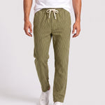 KZZ Men's striped straight-leg trousers