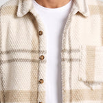 KZZ Men's Autumn and Winter Casual Knitted Plaid Shirt Jacket