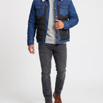 KZZ Men's Denim Jacket with Sherpa Lining