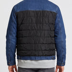 KZZ Men's Denim Jacket with Sherpa Lining