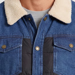 KZZ Men's Denim Jacket with Sherpa Lining