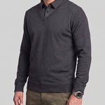 KZZ Men's Comfortable Faux-Layer Knit Top