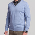KZZ Men's Comfortable Faux-Layer Knit Top