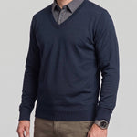 KZZ Men's Comfortable Faux-Layer Knit Top