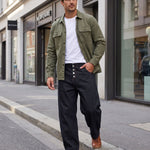 KZZ Loose-fitting button-down bootcut trousers