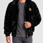 KZZ Men's Comfortable and Stylish Faux Fur Jacket
