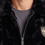 KZZ Men's Comfortable and Stylish Faux Fur Jacket