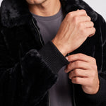 KZZ Men's Comfortable and Stylish Faux Fur Jacket
