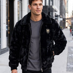KZZ Men's Comfortable and Stylish Faux Fur Jacket