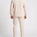 KZZ Men's Business Casual Shirt Jacket Long-Sleeved Trousers Suit