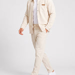 KZZ Men's Business Casual Shirt Jacket Long-Sleeved Trousers Suit