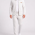 KZZ Men's Business Casual Shirt Jacket Long-Sleeved Trousers Suit