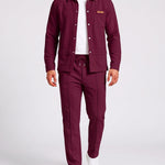 KZZ Men's Business Casual Shirt Jacket Long-Sleeved Trousers Suit