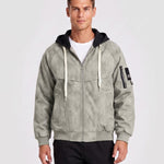 KZZ Men's Spring Hooded Zip-Up Jacket