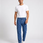 KZZ Men's Fashionable Wide-Leg Jeans