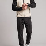 KZZ Men's stand-collar color-block zip-up jacket and straight-leg trousers