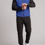 KZZ Men's stand-collar color-block zip-up jacket and straight-leg trousers