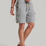 KZZ Men's Fashion Cartoon Print Cargo Shorts