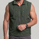 KZZ Men's Slim-Fit Stand-Collar Zip-Up Vest