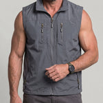 KZZ Men's Slim-Fit Stand-Collar Zip-Up Vest
