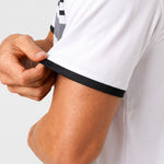 KZZ Men's Striped Print Color-Block Polo Shirt