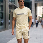 KZZ Men's Summer Regular-Fit Short-Sleeve T-Shirt and Shorts