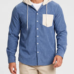 KZZ Men's color-blocked striped shirt jacket