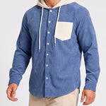 KZZ Men's color-blocked striped shirt jacket