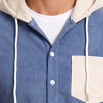 KZZ Men's color-blocked striped shirt jacket
