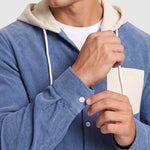 KZZ Men's color-blocked striped shirt jacket