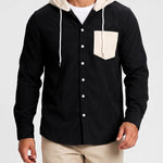 KZZ Men's color-blocked striped shirt jacket