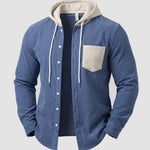KZZ Men's color-blocked striped shirt jacket