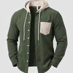 KZZ Men's color-blocked striped shirt jacket