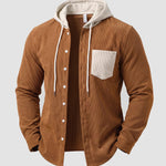 KZZ Men's color-blocked striped shirt jacket