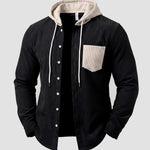 KZZ Men's color-blocked striped shirt jacket