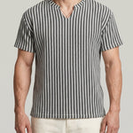 KZZ Men's Minimalist V-Neck Short-Sleeve Shirt