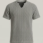 KZZ Men's Minimalist V-Neck Short-Sleeve Shirt