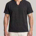 KZZ Men's Minimalist V-Neck Short-Sleeve Shirt