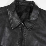 KZZ Men's loose-fit short-sleeve shirt with a front zip