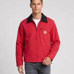 KZZ Men's Collared Zip-Up Cropped Jacket