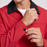 KZZ Men's Collared Zip-Up Cropped Jacket